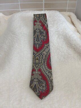 Gian Franco Ferretti 100% Silk Necktie – Vintage Geometric Wave Pattern Italy